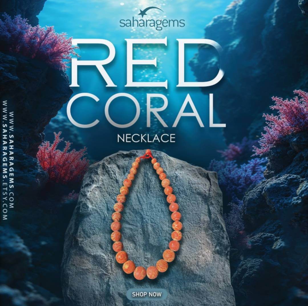saharagems collection red coral necklace